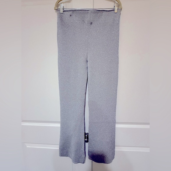 J.Crew grey–silver sparkly metallic cropped sweater pants lightweight NWT CF270 - Picture 5 of 7